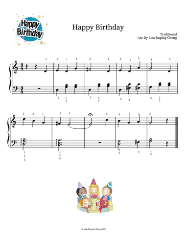 Happy Birthday (Beginner to Level 1) (arr. Lisa Ruping Cheng)