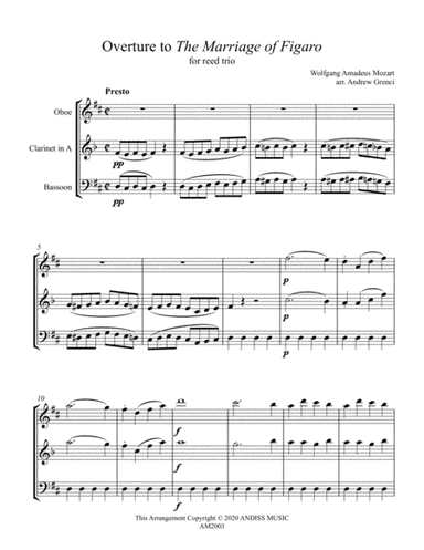 Overture to "The Marriage of Figaro" for reed trio (arr. Andrew Grenci)