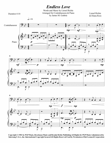 Endless Love (arr. James M. Guthrie, ASCAP)