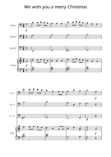We Wish You a Merry Christmas - Cello Trio w/ Piano (arr. Ygor Nunes)