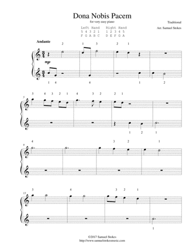 Dona Nobis Pacem (Give Us Peace) - for very easy piano (arr. Samuel Stokes)
