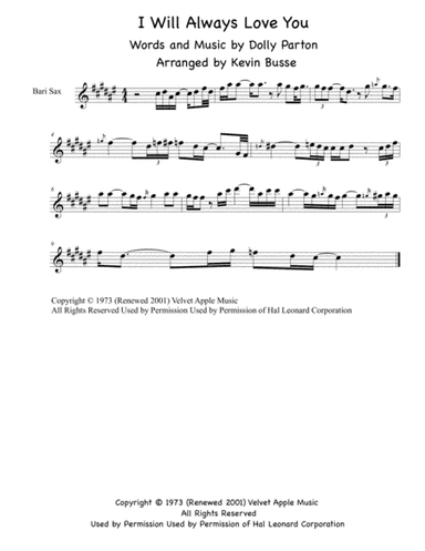 I Will Always Love You (arr. Kevin Busse)