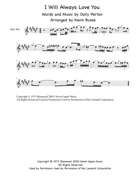I Will Always Love You (arr. Kevin Busse)