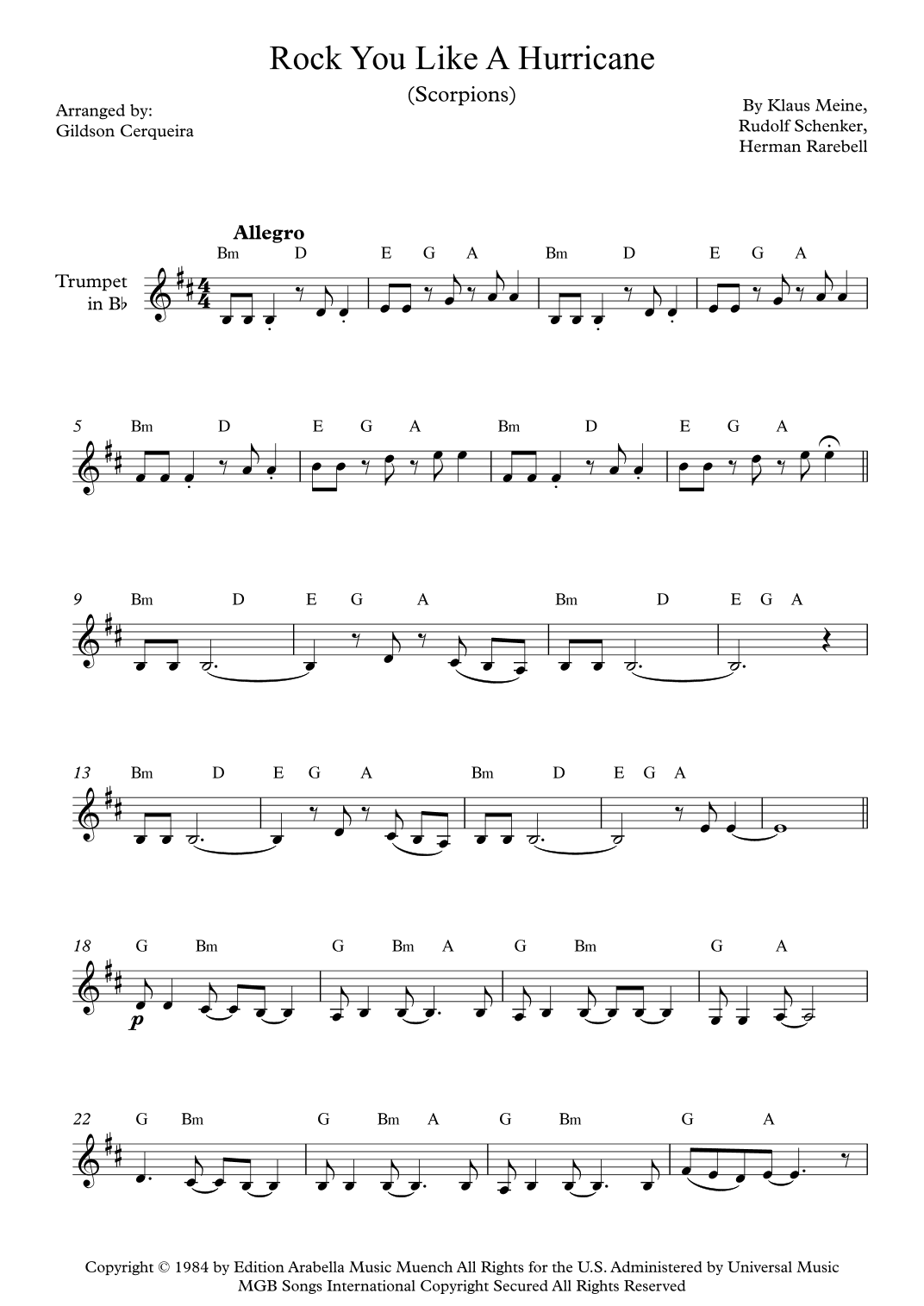 Rock You Like A Hurricane (arr. Gildson Cerqueira)