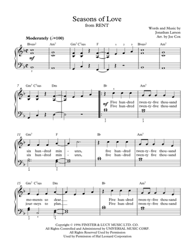 Seasons Of Love (arr. Joe Cox)