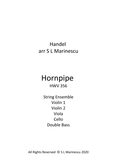 Hornpipe - Handel HWV 356 (arr. S L Marinescu)