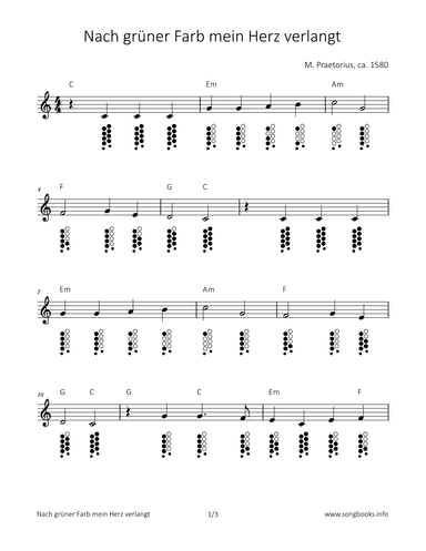 Nach grüner Farb mein Herz verlangt (arr. songbooks.info)