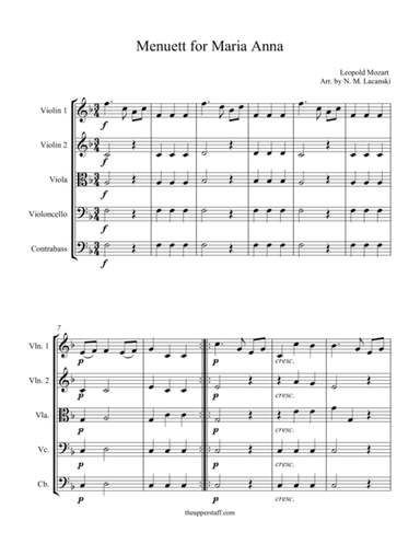 Menuett for Maria Anna (arr. Nick Lacanski)