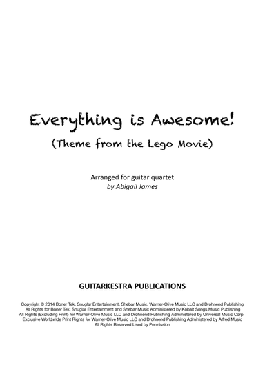 Everything Is Awesome (awesome Remixx!!!) (arr. Abigail James)