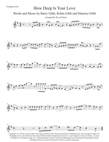 How Deep Is Your Love  from the Motion Picture SATURDAY NIGHT FEVER (arr. Kevin Busse)