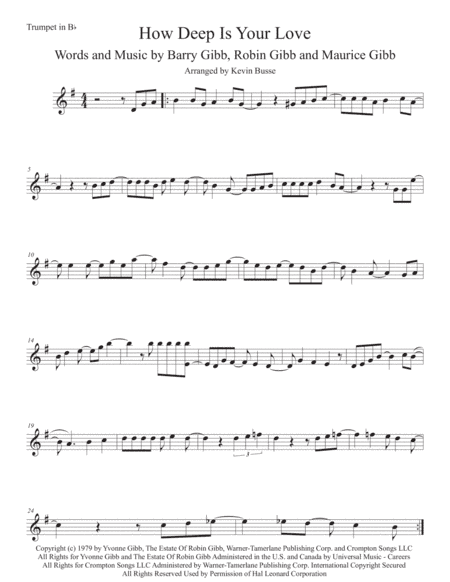 How Deep Is Your Love  from the Motion Picture SATURDAY NIGHT FEVER (arr. Kevin Busse)