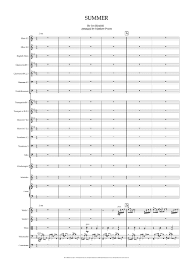 Summer - Score Only (arr. Matthew pyeon)