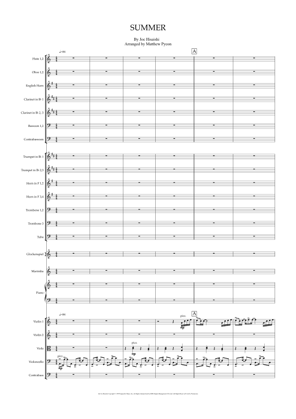 Summer - Score Only (arr. Matthew pyeon)