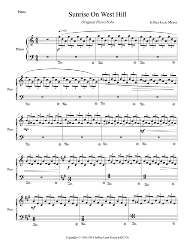 Sunrise On West Hill - Piano Solo