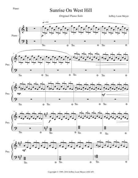 Sunrise On West Hill - Piano Solo