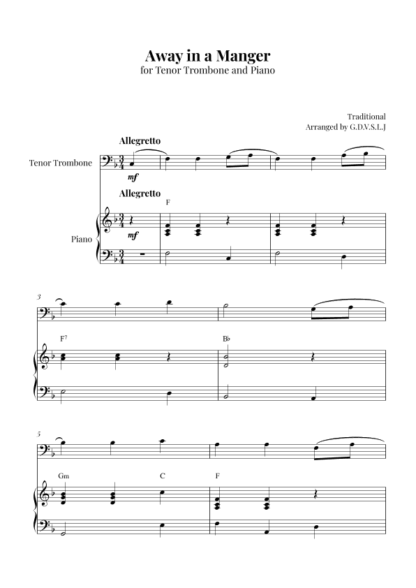 Away in a Manger (arr. G.D.V.S.L.J)