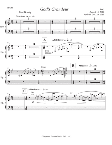 God's Grandeur (2012, rev. 2019) harp part