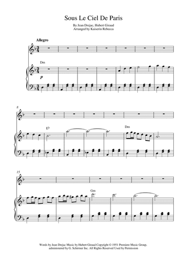 Sous Le Ciel De Paris (arr. Kaiserin Rebecca)