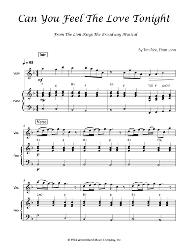 Can You Feel The Love Tonight (arr. Luís Gustavo Rossato)