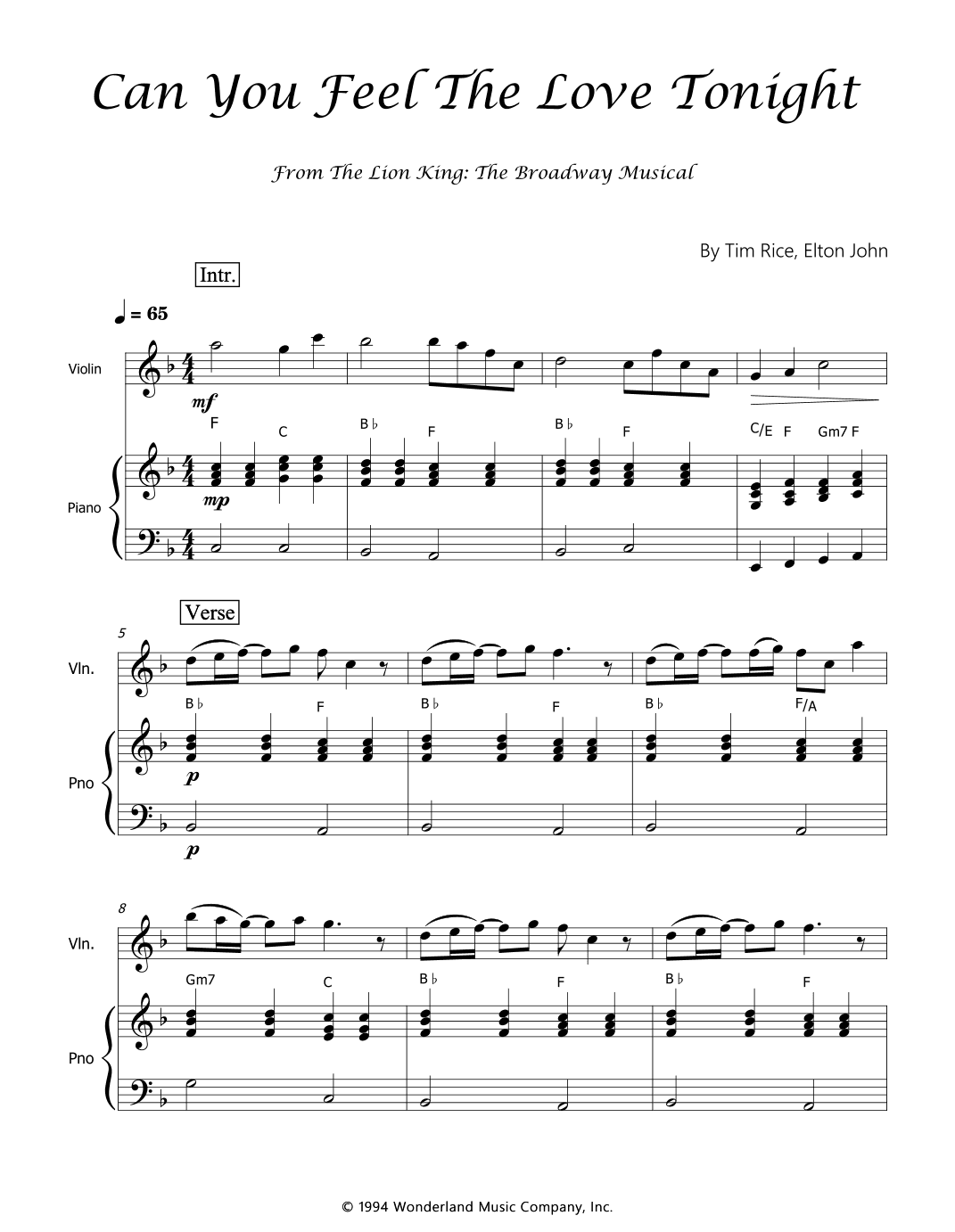 Can You Feel The Love Tonight (arr. Luís Gustavo Rossato)