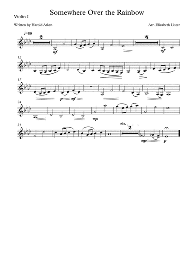 Over The Rainbow (arr. Elizabeth Lister)