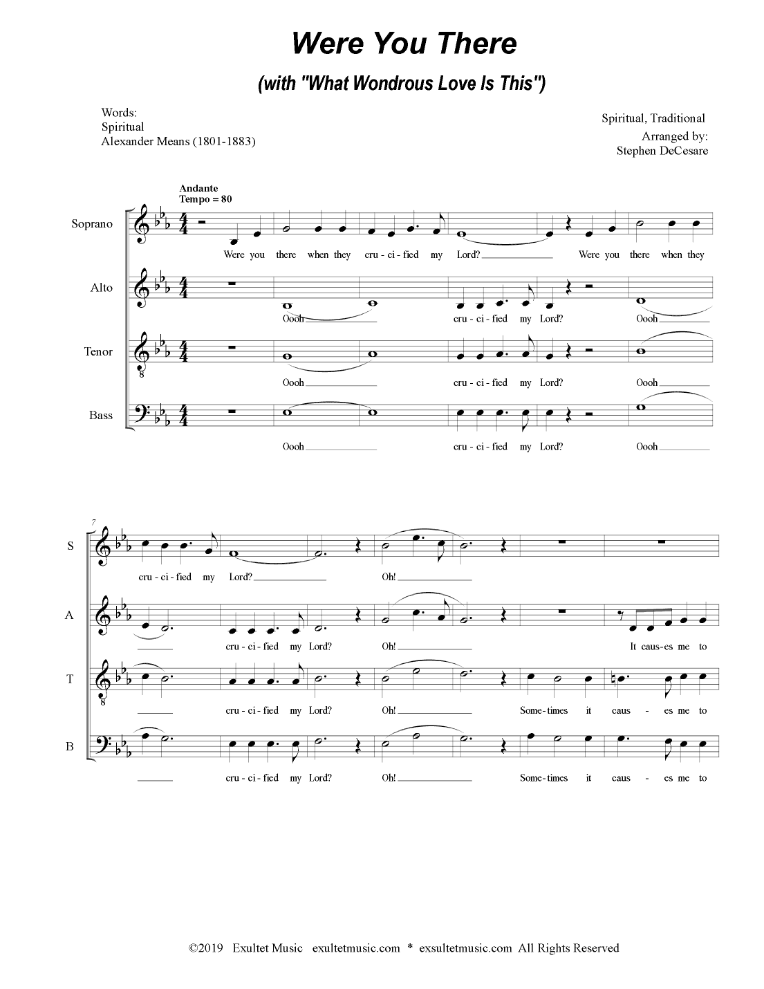 Were You There (with "What Wondrous Love Is This") (for SATB) (arr. Stephen DeCesare)