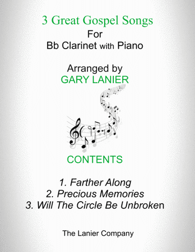 3 GREAT GOSPEL SONGS (for Bb Clarinet with Piano - Instrument Part included) (arr. Gary Lanier)