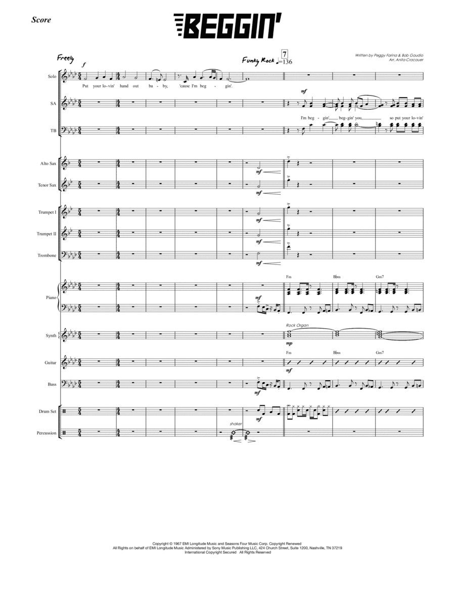 Beggin' (arr. Anita Cracauer)
