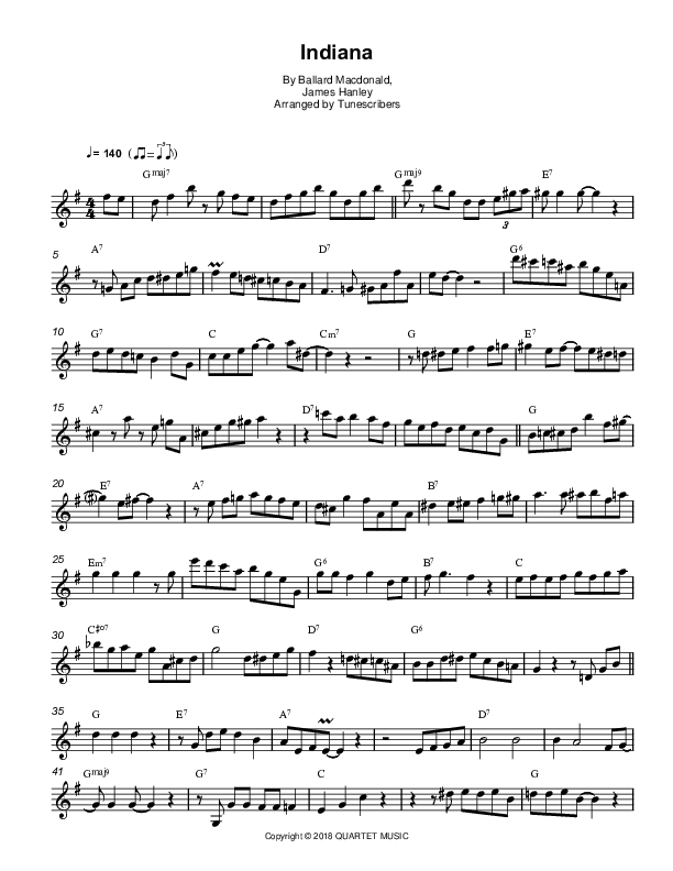 Indiana (arr. Tunescribers)