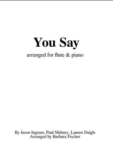 You Say (arr. Barbara Fischer)