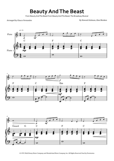 Beauty And The Beast (arr. Glauco Fernandes)