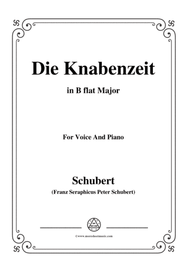 Schubert-Die Knabenzeit,in B flat Major,for Voice&Piano (arr. MSM)