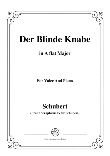 Schubert-Der Blinde Knabe,Op.101,in A flat Major,for Voice&Piano (arr. MSM)