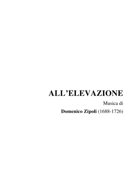 TOCCATA ALL'ELEVAZIONE II in C Maior - Domenico Zipoli (1688-1726). For organ (arr. Marcello Meneguzzo)