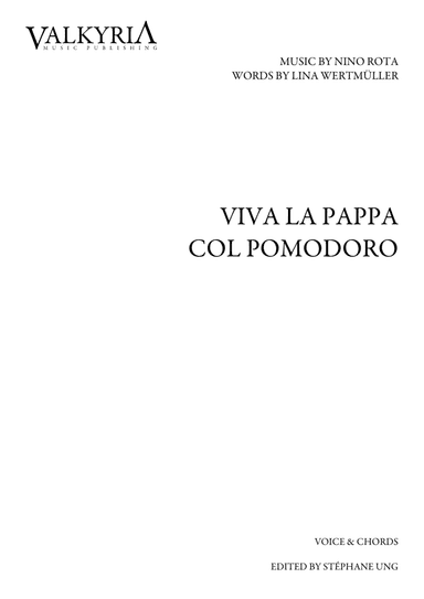 Viva La Pappa Col Pomodoro (arr. Stéphane Ung)