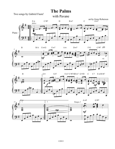 Two Pieces by Faure'  Pavane with The Palms (arr. Gene Roberson)