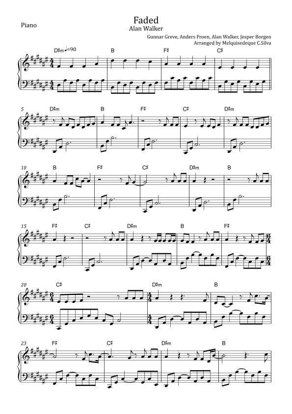 Faded (arr. Melquisedeque C.Silva)
