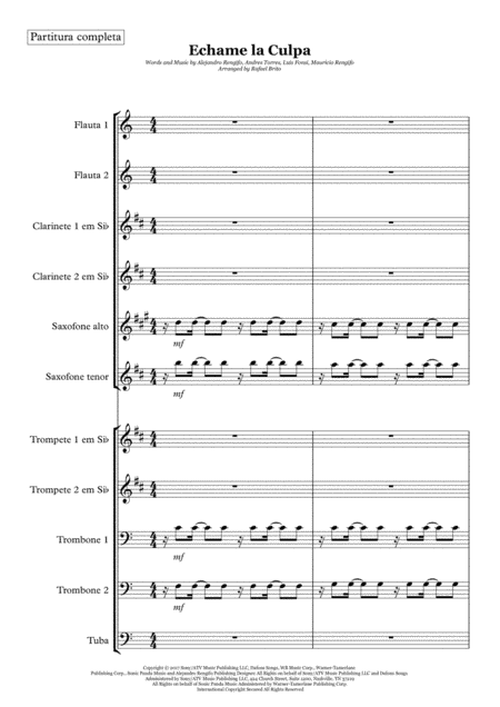 Echame La Culpa (arr. Rafael Brito)