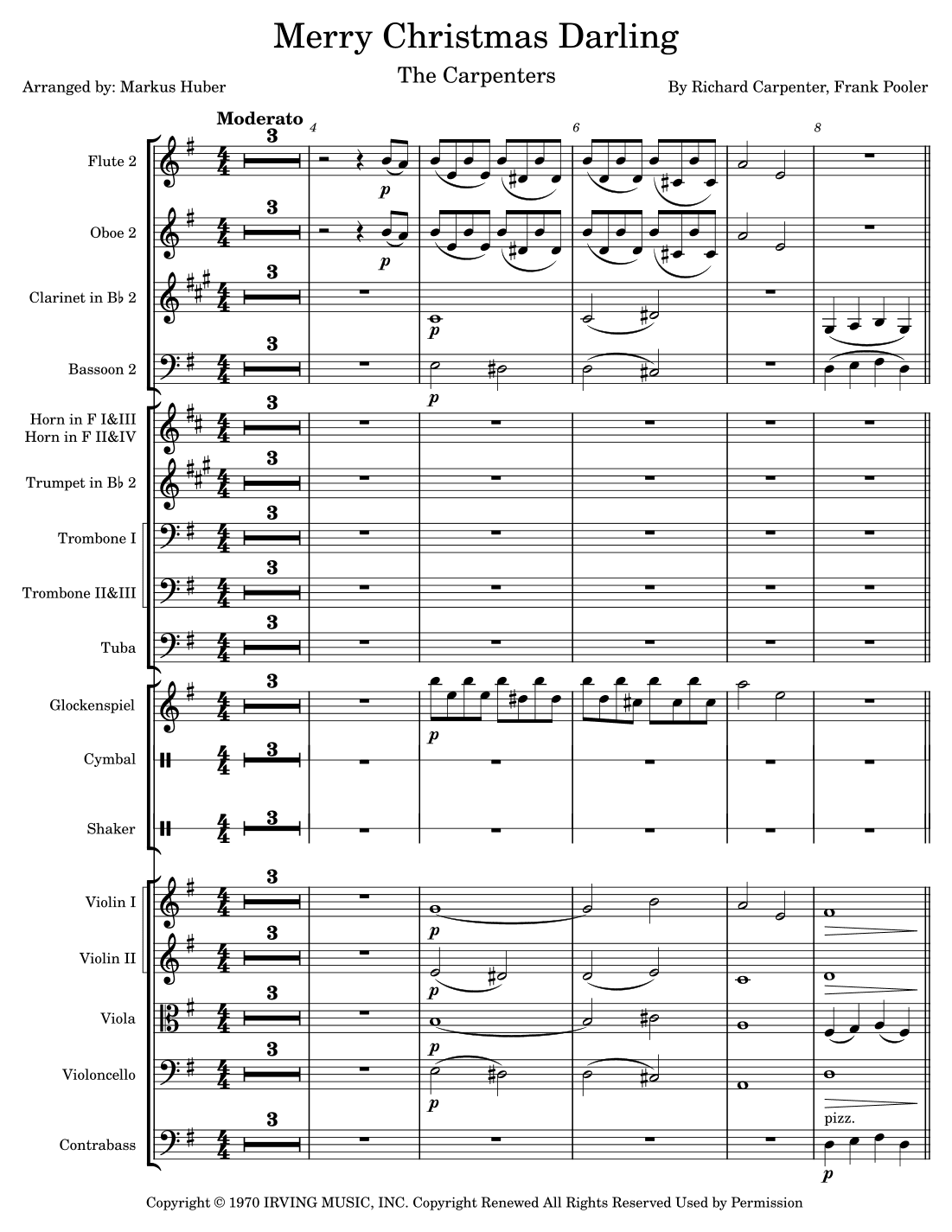 Merry Christmas, Darling (arr. Markus Huber)