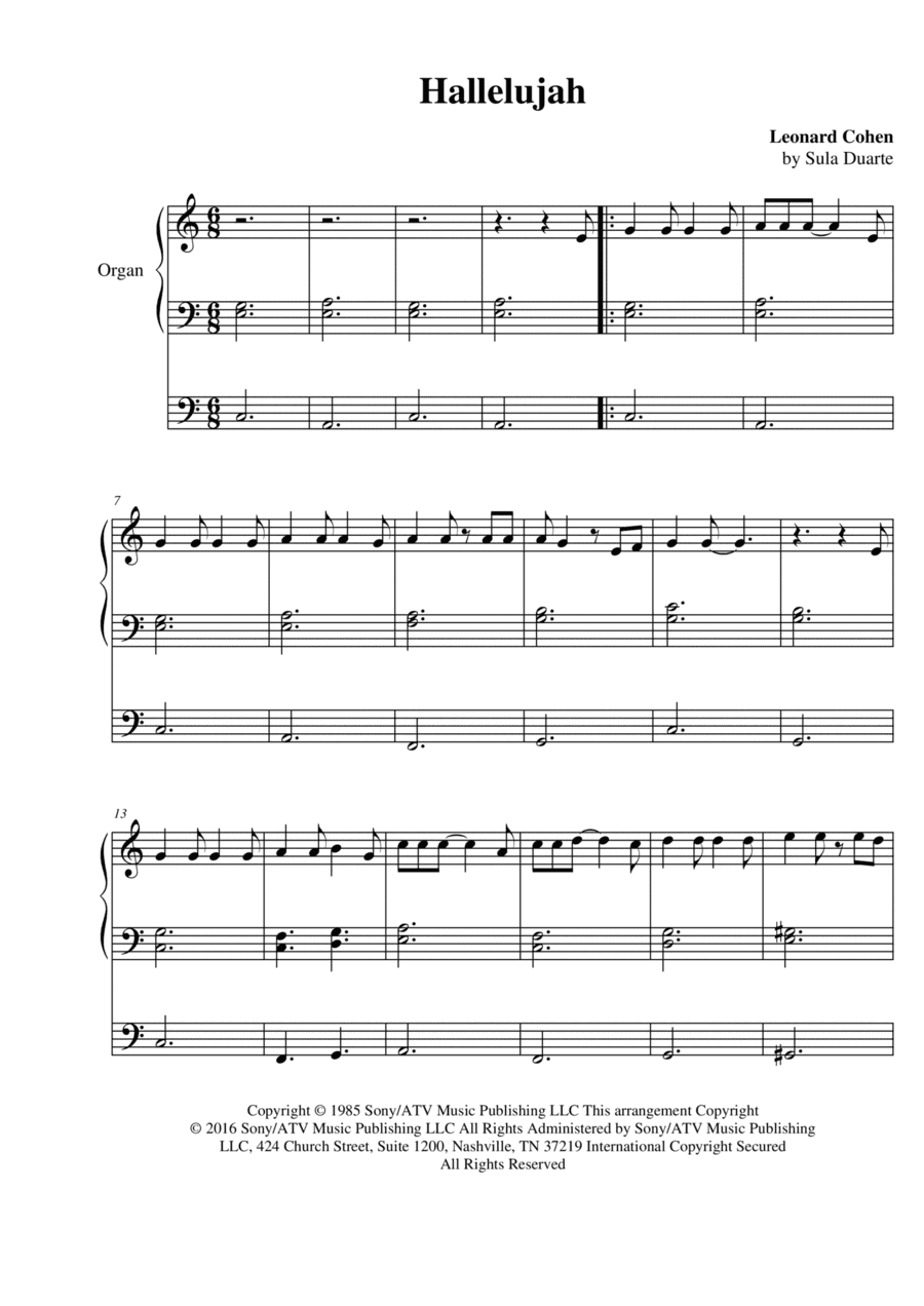 Hallelujah (arr. Sula Duarte)