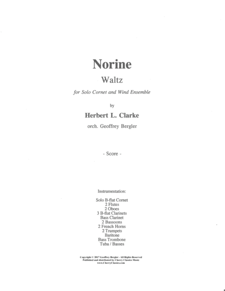 Norine - Waltz for Solo Cornet or Trumpet & Wind Ensemble (arr. Bergler, Geoffrey)