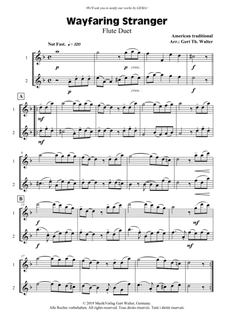 Wayfaring Stranger (arr. Gert Th. Walter)