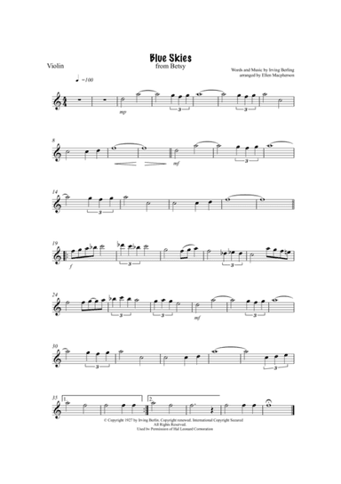 Blue Skies (arr. Ellen Macphersonn)