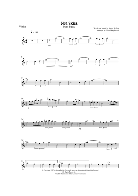 Blue Skies (arr. Ellen Macphersonn)