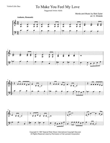 Make You Feel My Love (arr. Katrina Wreede)