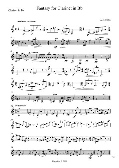 Fantasy for Clarinet in Bb