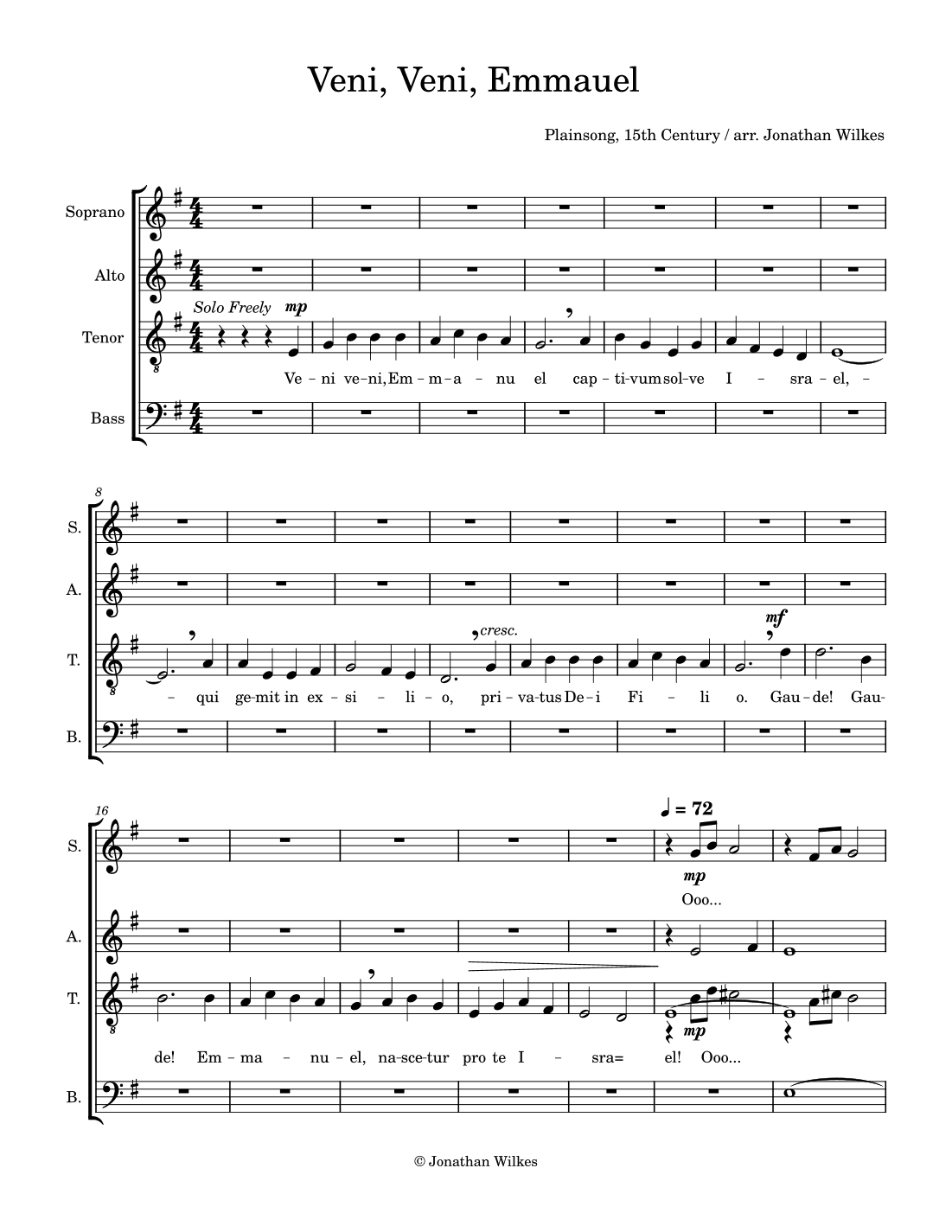 Veni, Veni, Emmanuel (arr. Jonathan Wilkes)