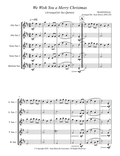 We Wish You a Merry Christmas_Sax Quintet (arr. Sean Breen)