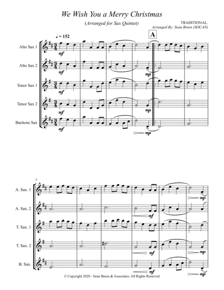 We Wish You a Merry Christmas_Sax Quintet (arr. Sean Breen)