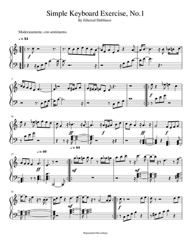 Simple Keyboard Exercise, No.1